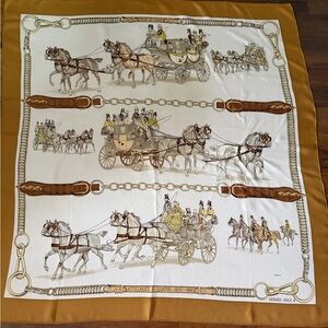 Hermès Attelages A Quatre Silk Scarf.